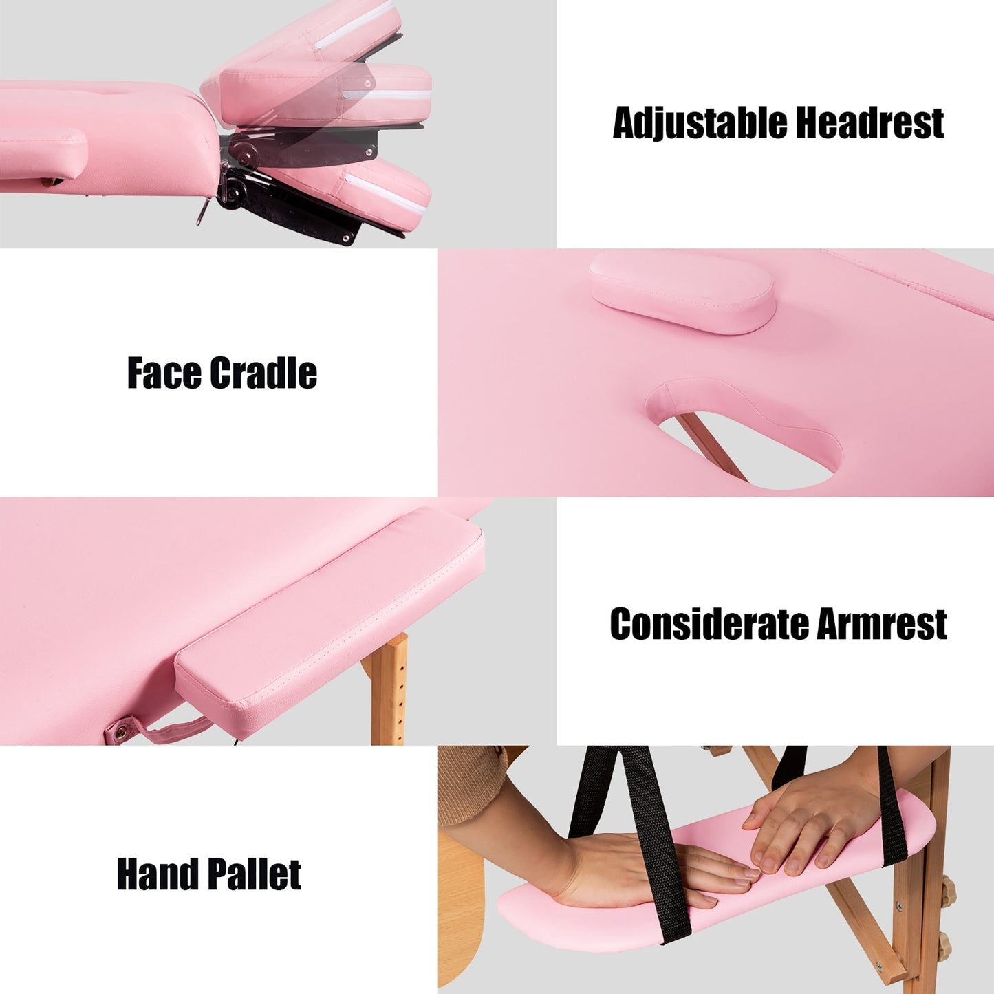 Table de massage portable 84''L réglable pour le visage, le spa et le tatouage avec transport