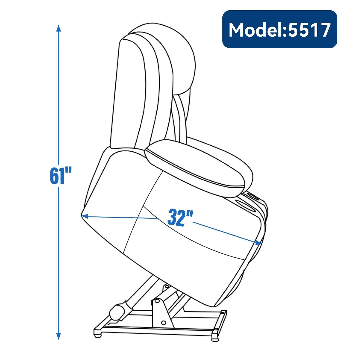 Fauteuil inclinable électrique en chenille grise avec massage, chauffage lombaire, ports USB et Type-C et porte-gobelets en acier inoxydable