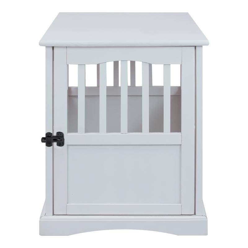 Table d'appoint en bois blanc pour cage pour animaux de compagnie avec porte verrouillable