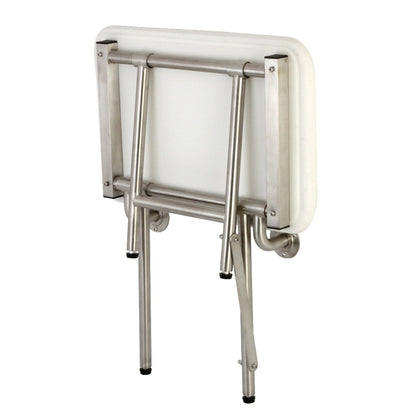 Siège de douche mural pliable bariatrique Adascape 22 x 16 avec supports de sol supplémentaires