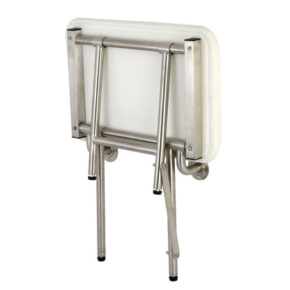 Siège de douche mural pliable bariatrique Adascape 22 x 16 avec supports de sol supplémentaires
