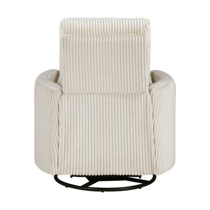Fauteuil inclinable manuel pivotant en velours côtelé Braidy