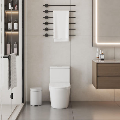 Toilette compacte monobloc CB HOME 24 po, siphon moderne à double chasse, siège à fermeture douce, hauteur confortable 16,5 po
