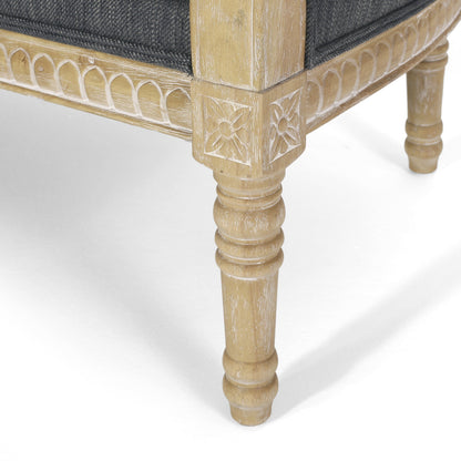 Canapé causeuse en bois anthracite avec cadre en bois d'hévéa