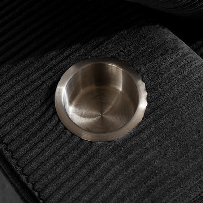 Canapé pouf rembourré en velours côtelé et mousse à mémoire de forme avec pouf - 48,4 L x 67,7 l x 24,4 H