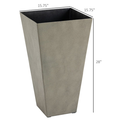 Lot de 3 grands pots de fleurs en plastique Outsunny 28 cm, pour l'intérieur et l'extérieur, pour l'entrée, la terrasse et la cour.