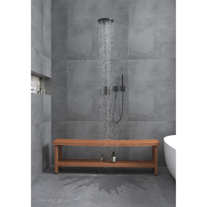 Banc de douche breveté en teck Sumba avec étagère