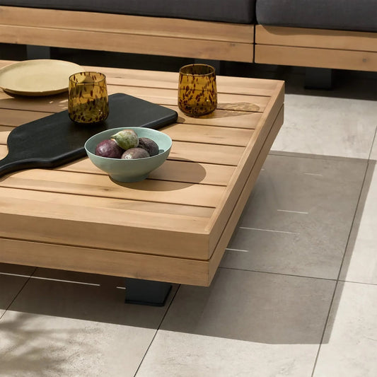 Ensemble de salon d'angle modulaire d'extérieur/terrasse Poly & Bark Celenza 98 avec table basse
