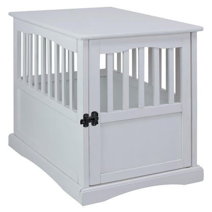 Table d'appoint en bois blanc pour cage pour animaux de compagnie avec porte verrouillable