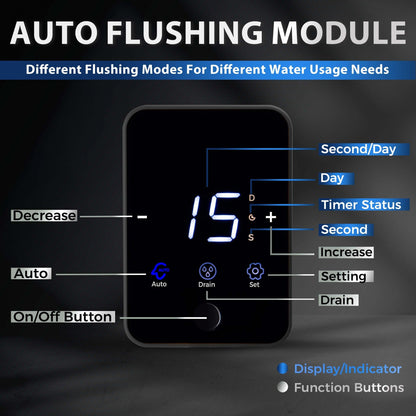 Filtre à eau à sédiments iSpring WSP100ARJ certifié NSF, format géant, réutilisable, avec module de rinçage tactile, 100 microns